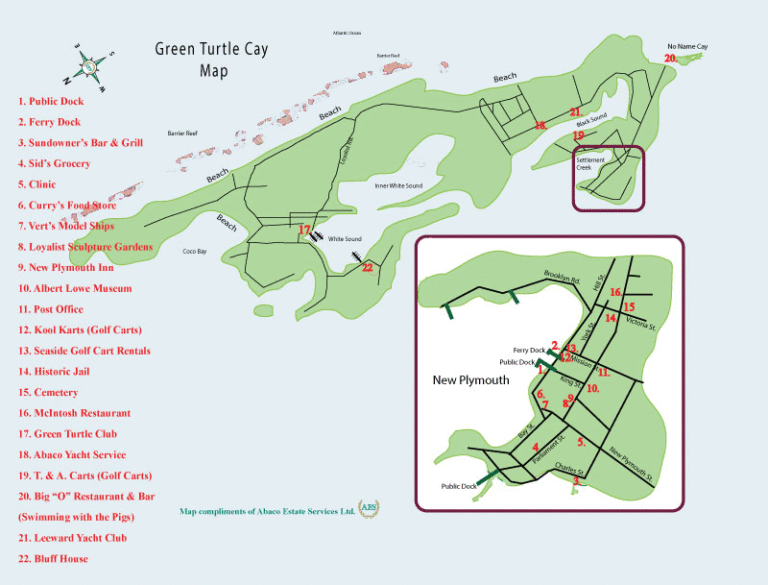 Map Of Green Turtle Cay Bahamas