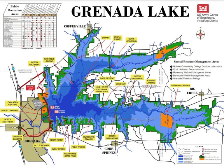 Map Of Grenada Lake