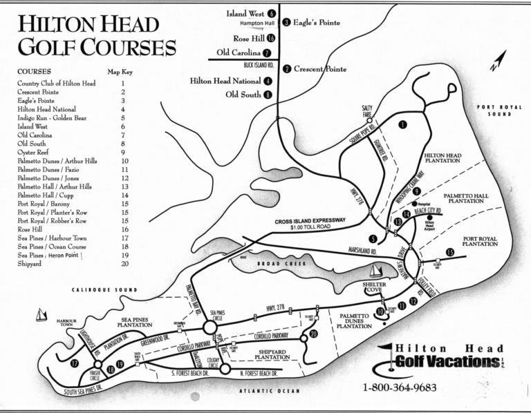 Map Of Golf Courses On Hilton Head Island
