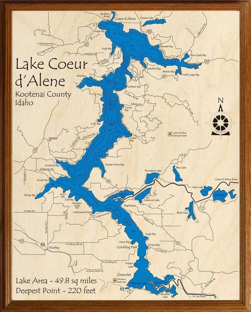 Lake Coeur D Alene Map - Printable Maps Online