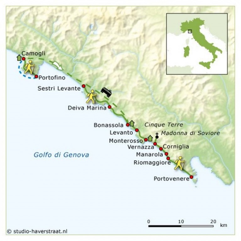 Map Of Portofino And Cinque Terre - Printable Maps Online