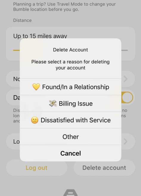 What Does Deleted Account Mean On Bumble