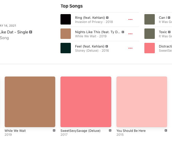 what does e mean in apple music