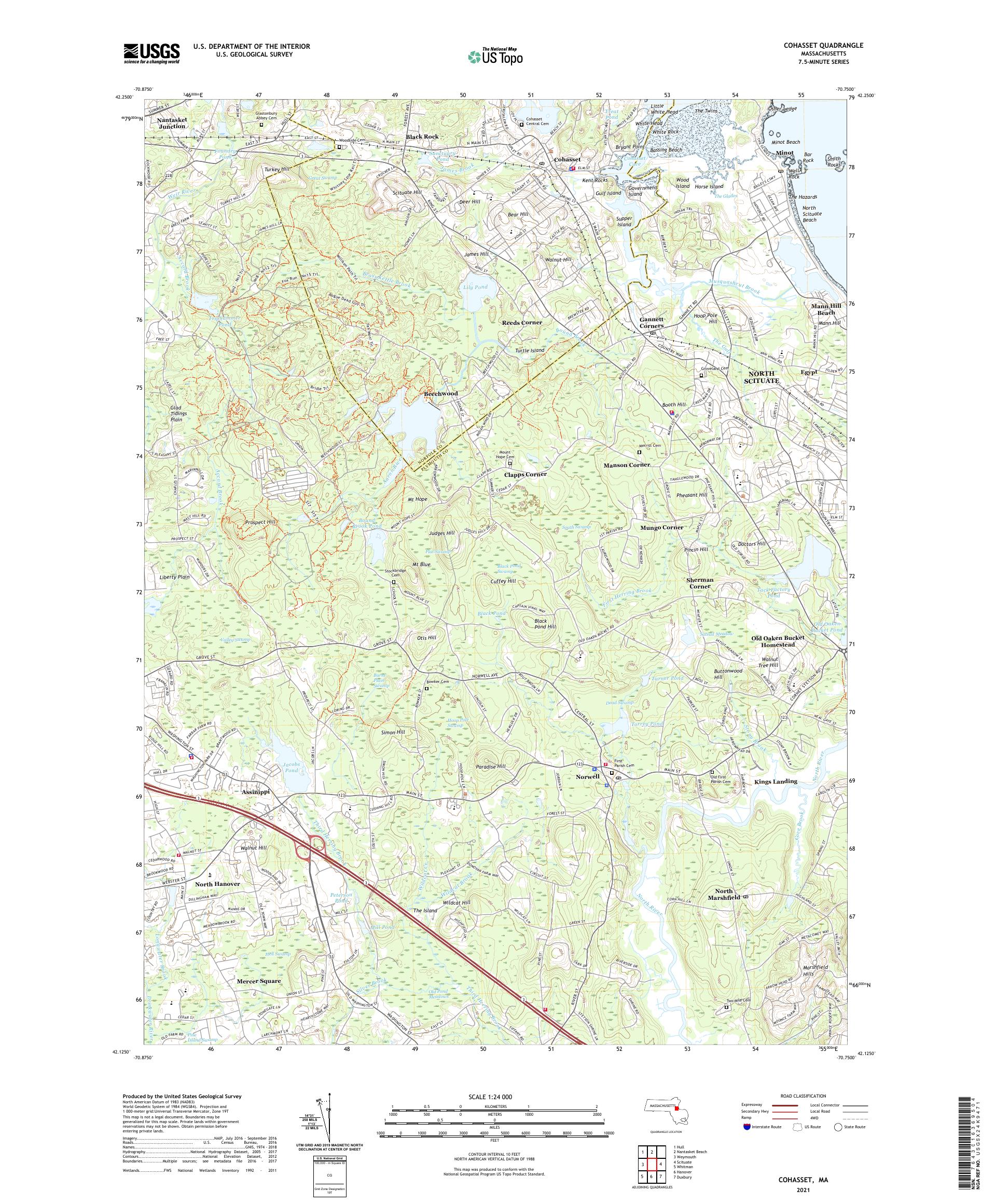 Cohasset Massachusetts US Topo Map