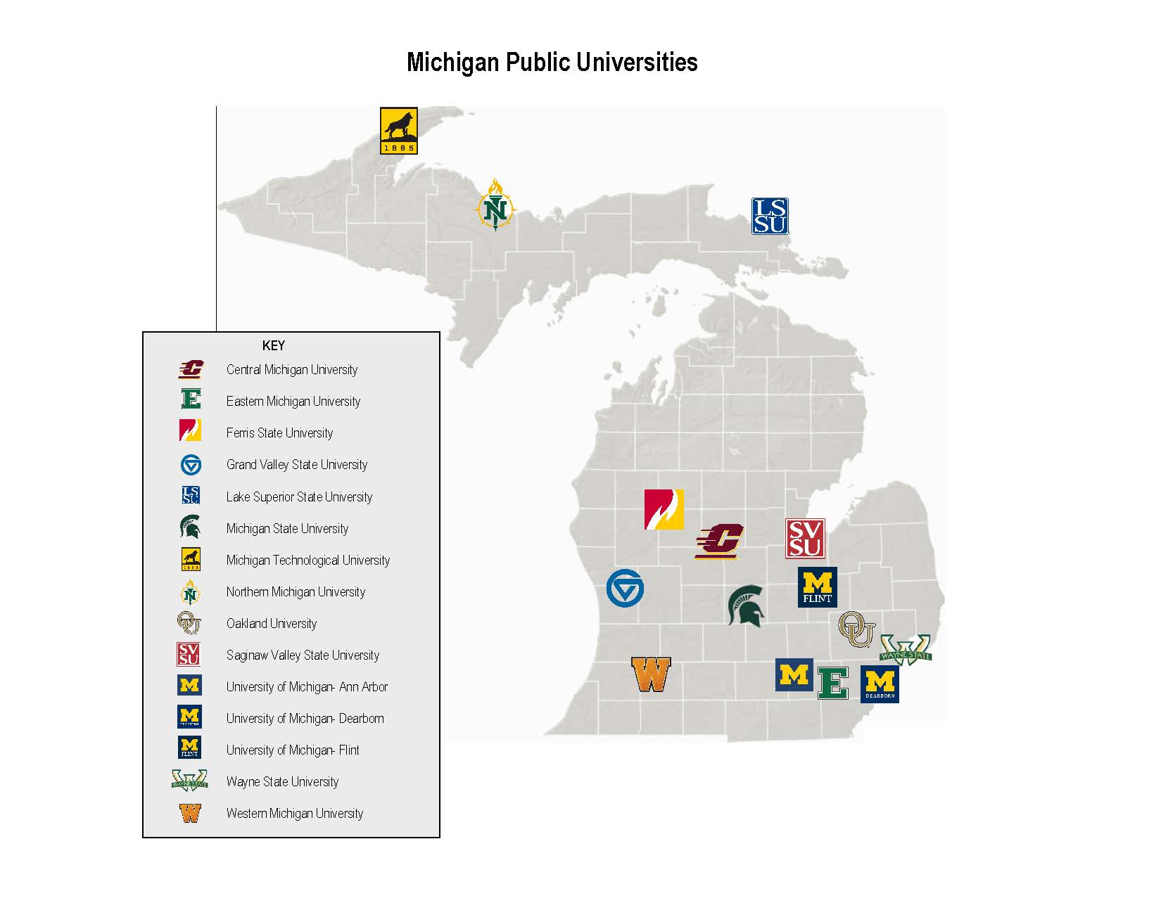 Western Michigan Public Universities Map