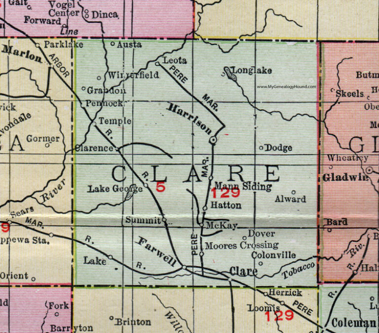 Map Of Clare County Michigan