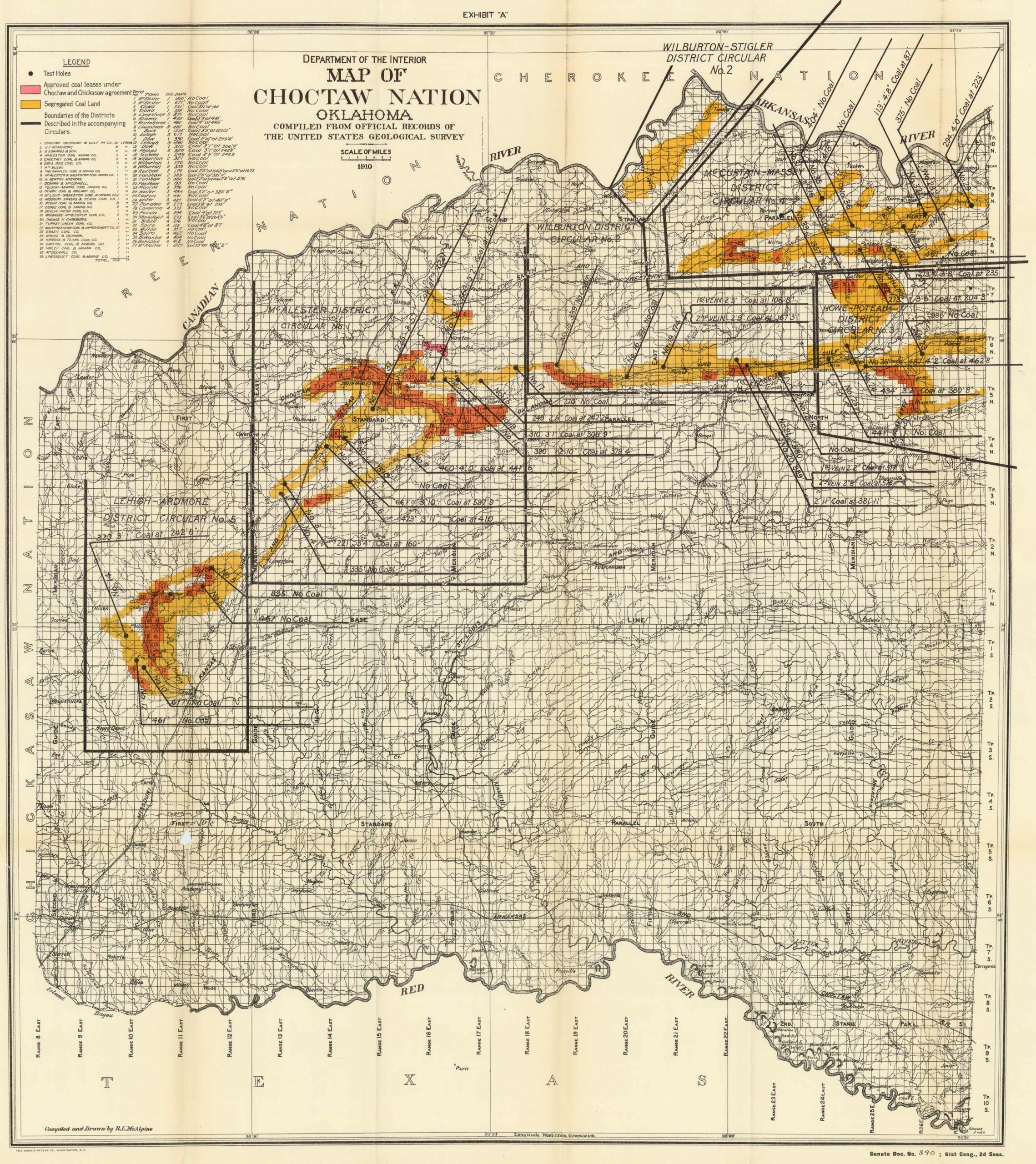Map of the Choctaw Nation - Oklahoma