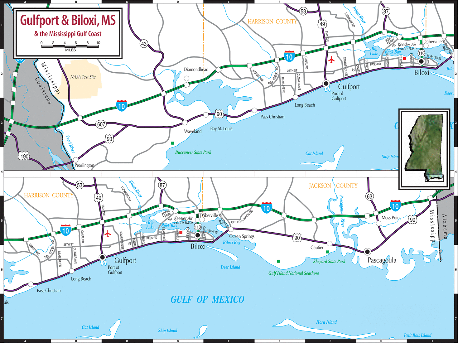 Mississippi Gulf Coast Road Map