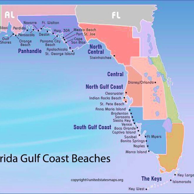 Map Of Gulf Beaches