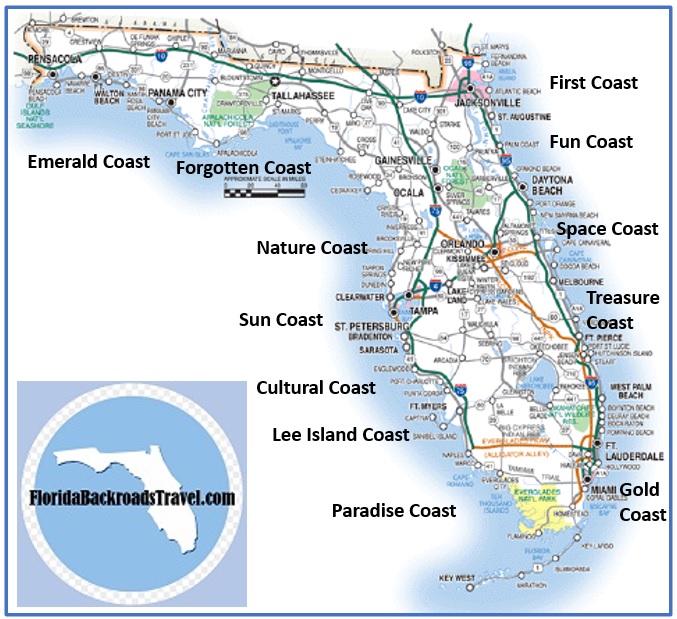 12 Florida Coasts Map