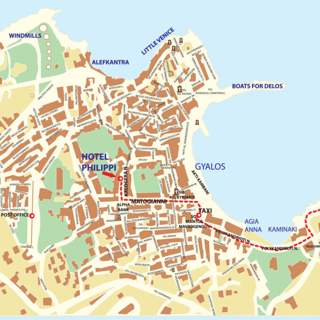 Map Of Chora Mykonos