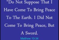 What Does Matthew 10 34 Mean
