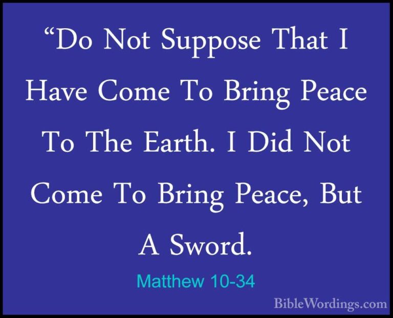 What Does Matthew 10 34 Mean