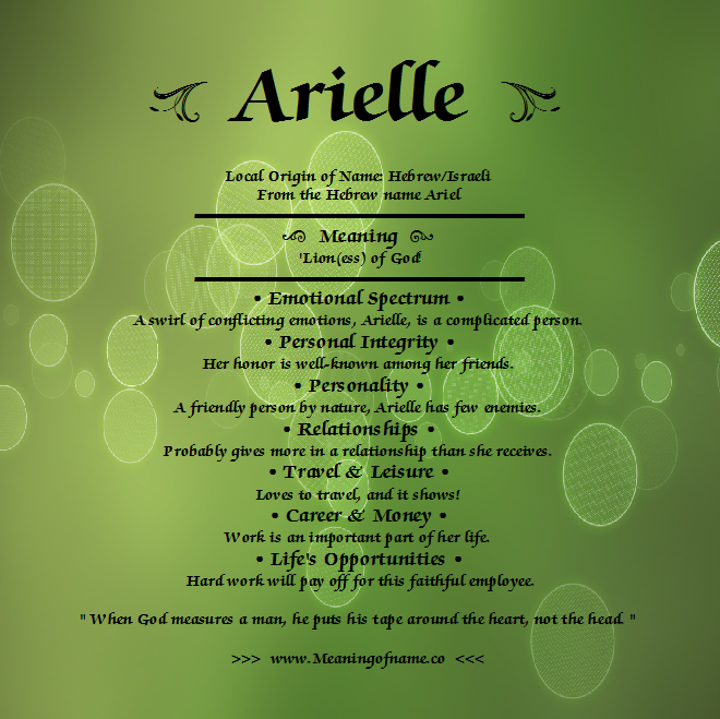 What Does The Name Arielle Mean