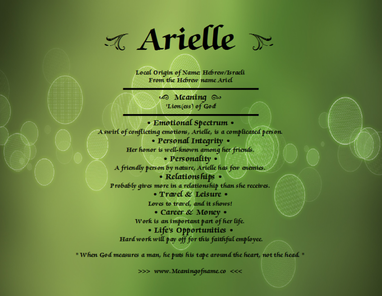 What Does The Name Arielle Mean