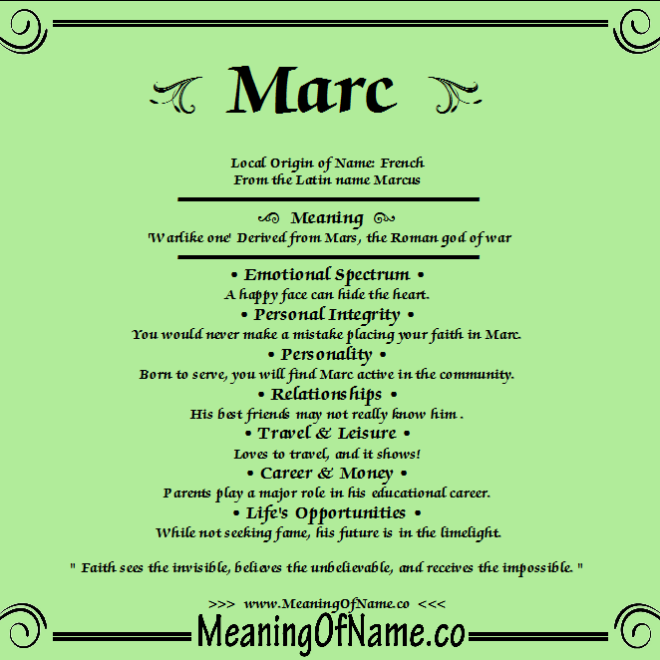 What Does The Name Marc Mean