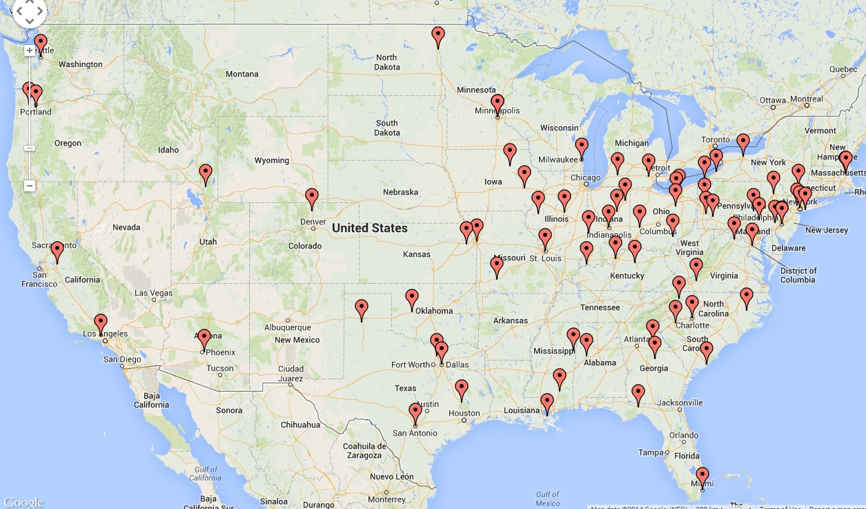 Music Therapy Colleges Map