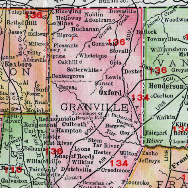 Map Of Granville County North Carolina