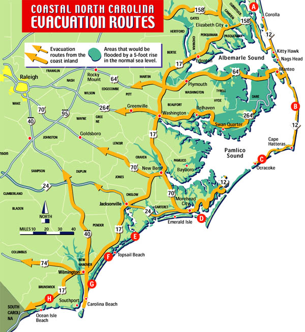 Map Of North Carolina Coast Beaches