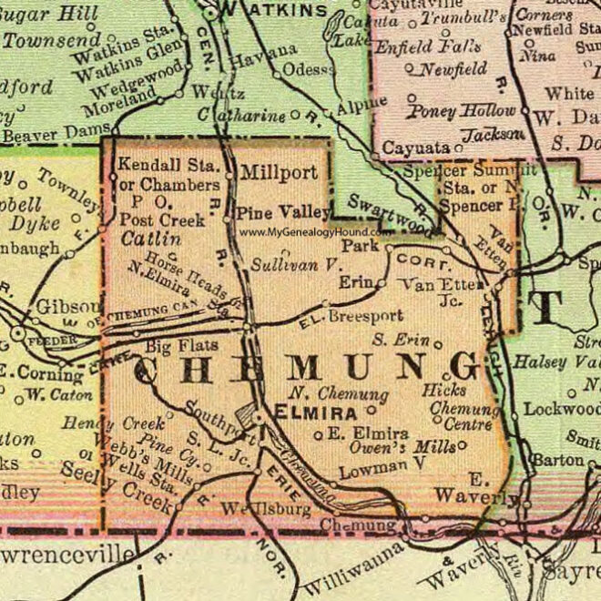 Map Of Chemung County Ny