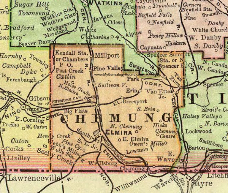 Map Of Chemung County Ny