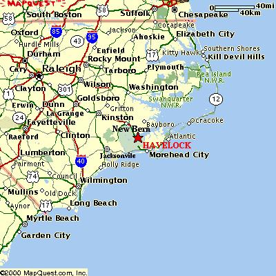 Map of Cherry Point, North Carolina
