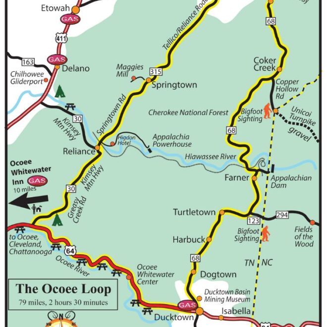 Map Of Cherohala Skyway