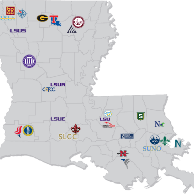 Map Of Colleges In Louisiana