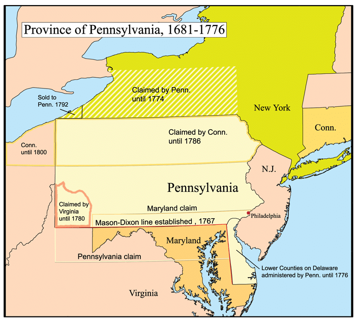 Timeline of Pennsylvania Colony Facts