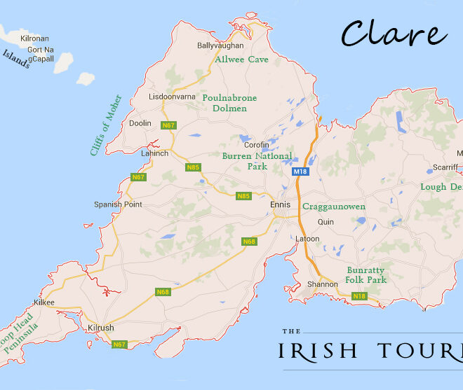 Map Of Co Clare Ireland