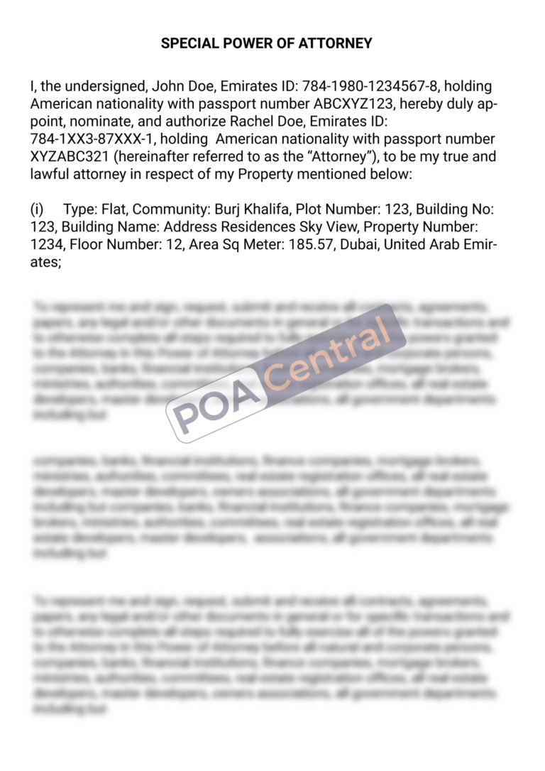 What Does Poa Mean In Real Estate