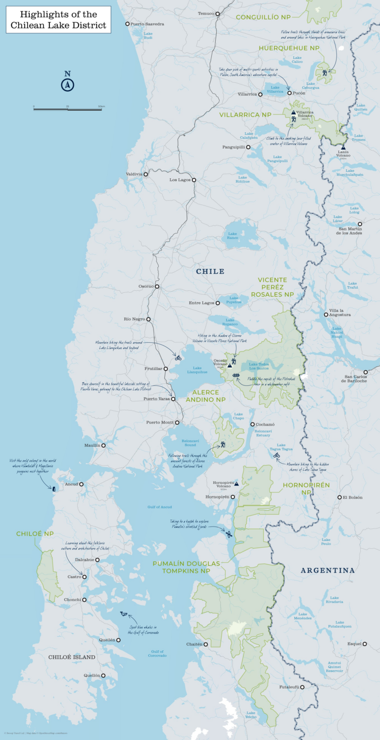 Map Of Chile Lake District