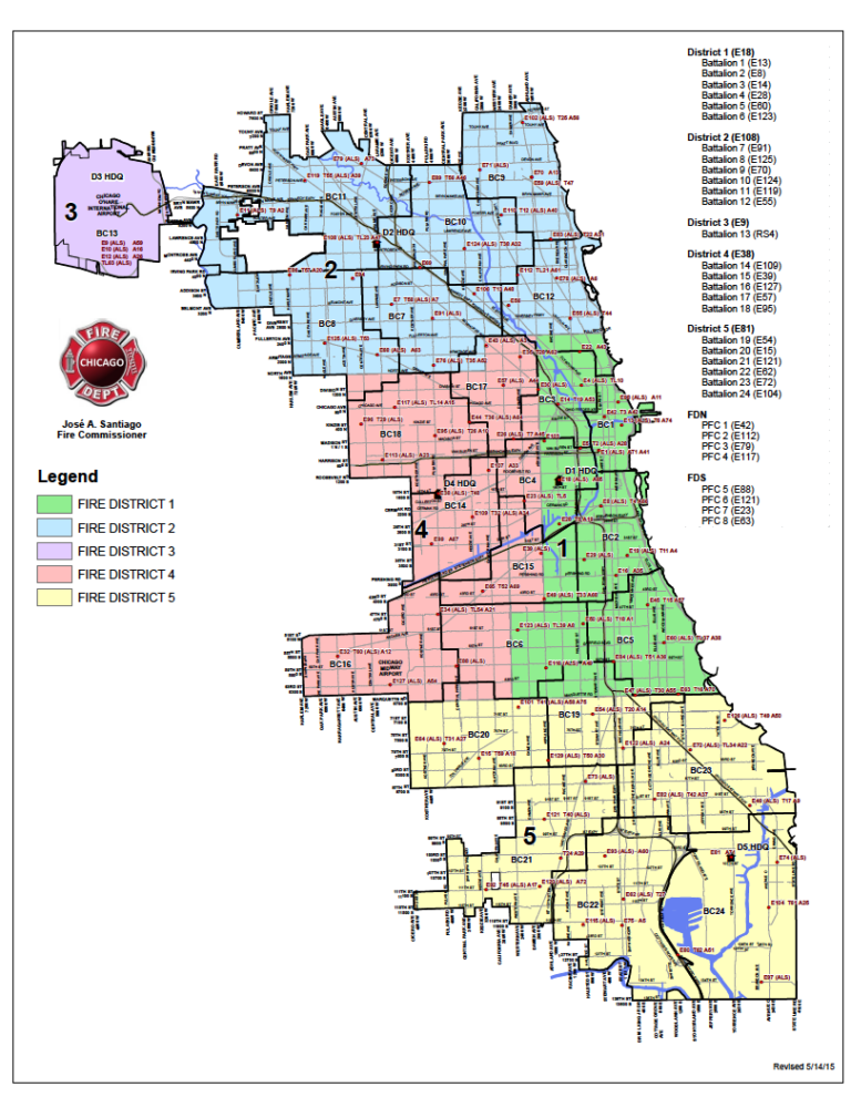 District map of Chicago Fire Department