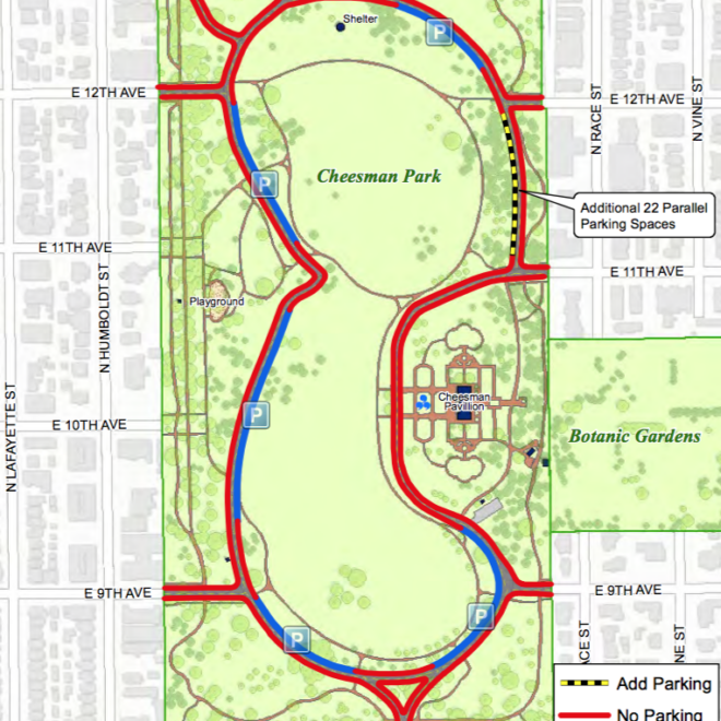 Map Of Cheesman Park Denver