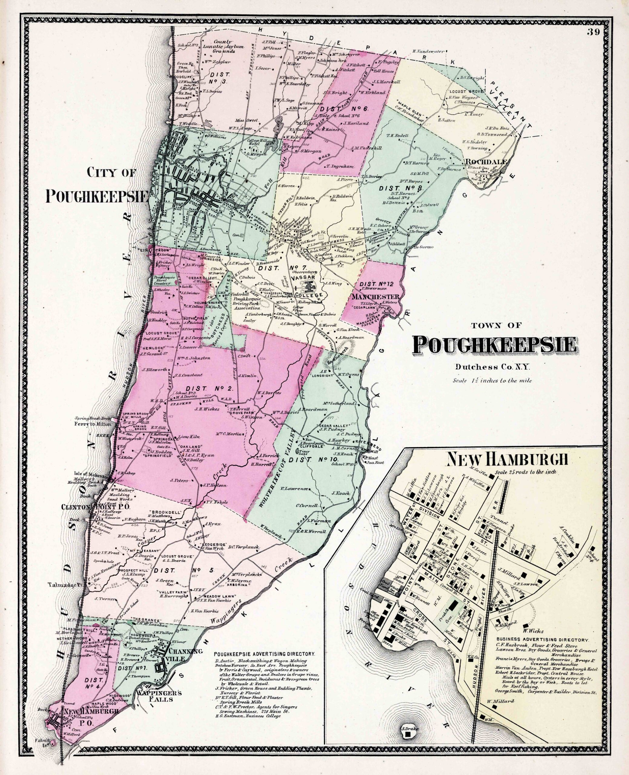 1867 Map of Poughkeepsie