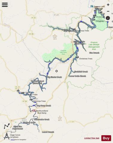 Grayson Lake Fishing Map