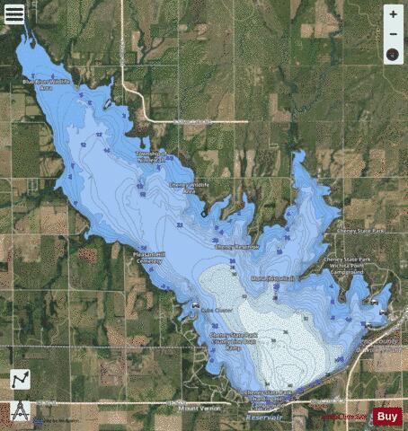 Cheney Lake Fishing Map | Nautical Charts App
