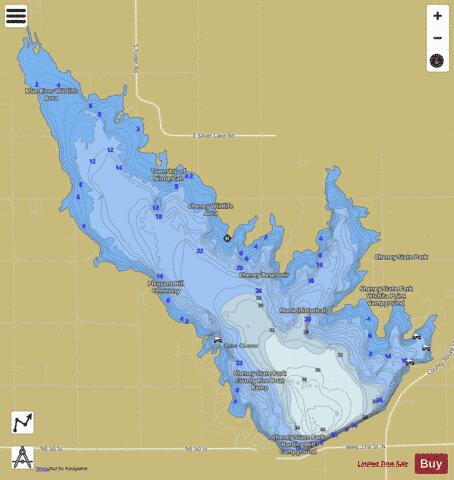 Cheney Lake Fishing Map | Nautical Charts App