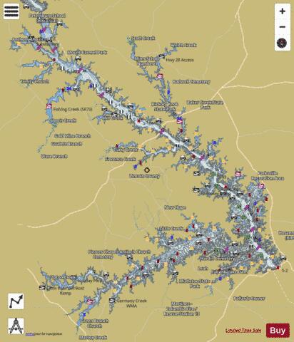 Fishing Map of Clarks Hill Lake