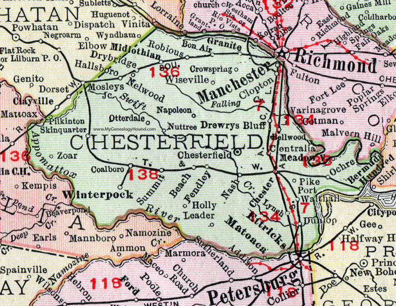 Chesterfield County Map 1911