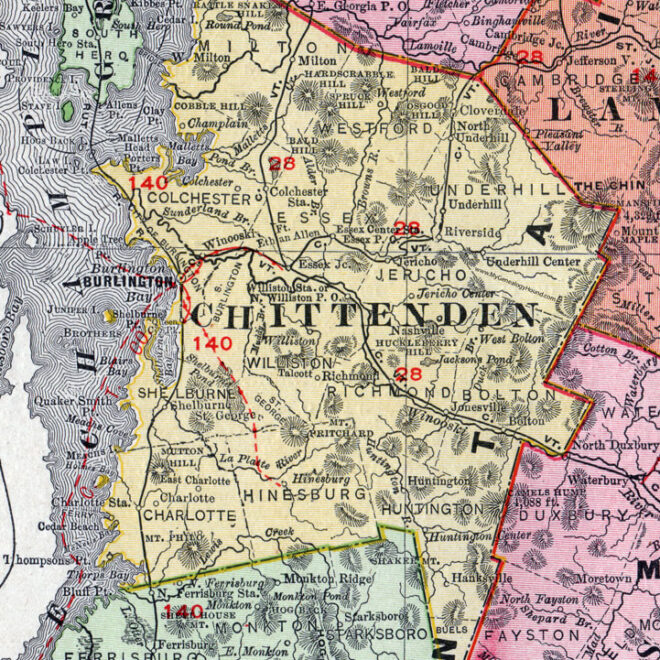 Map Of Chittenden County Vermont