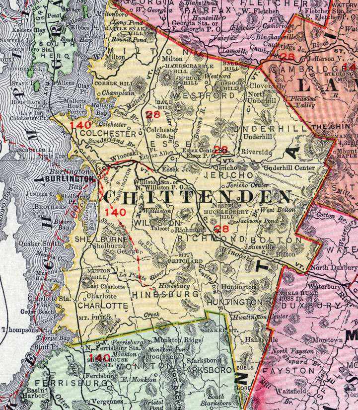 Chittenden County, Vermont, 1911 Map, Rand McNally
