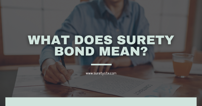 What Does A Cash Surety Bond Mean