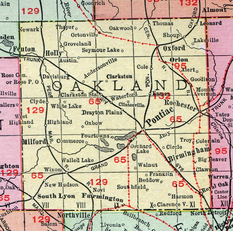 Oakland County Map Mi - Cities And Towns Map