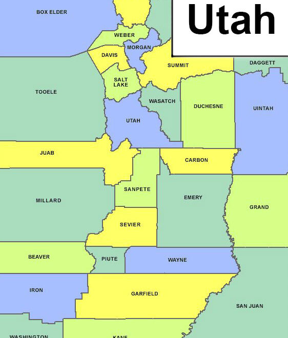 Map Of Cities In Utah County