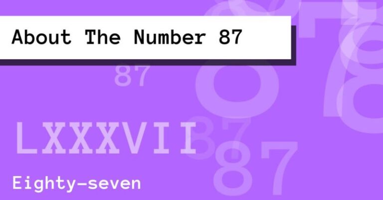 What Does The Number 87 Mean