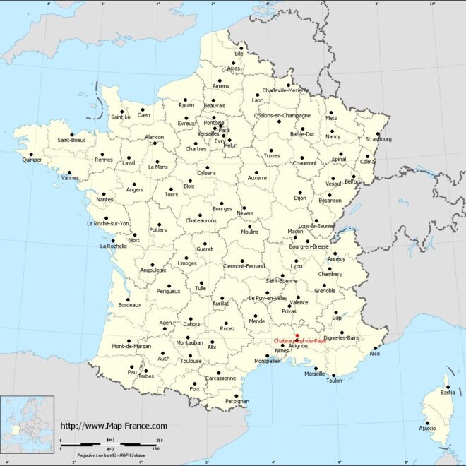 Map Of Chateauneuf Du Pape France