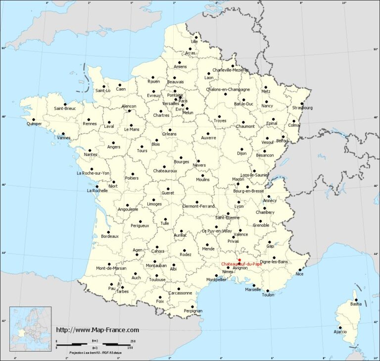 Map Of Chateauneuf Du Pape France