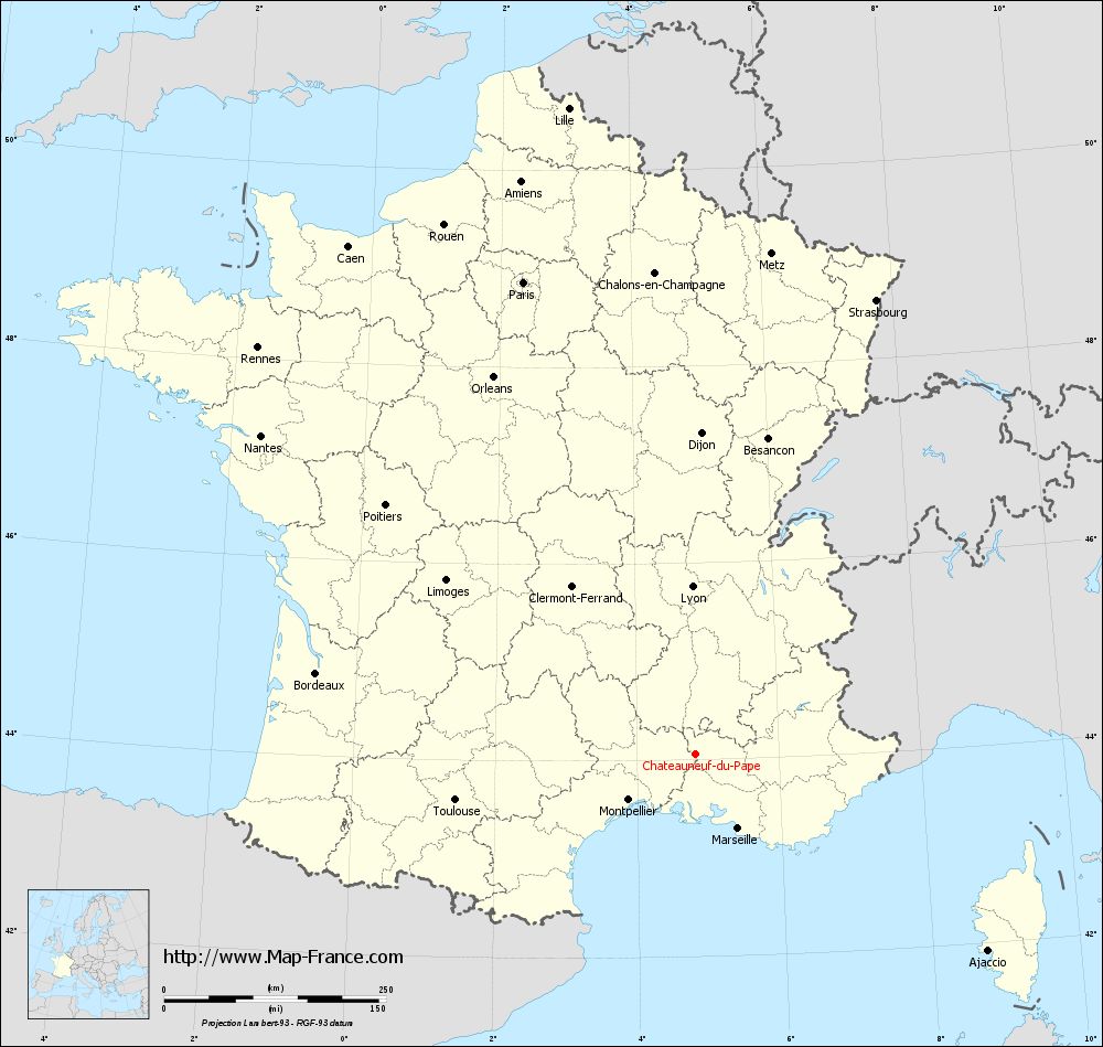 Road Map of Châteauneuf-du-Pape