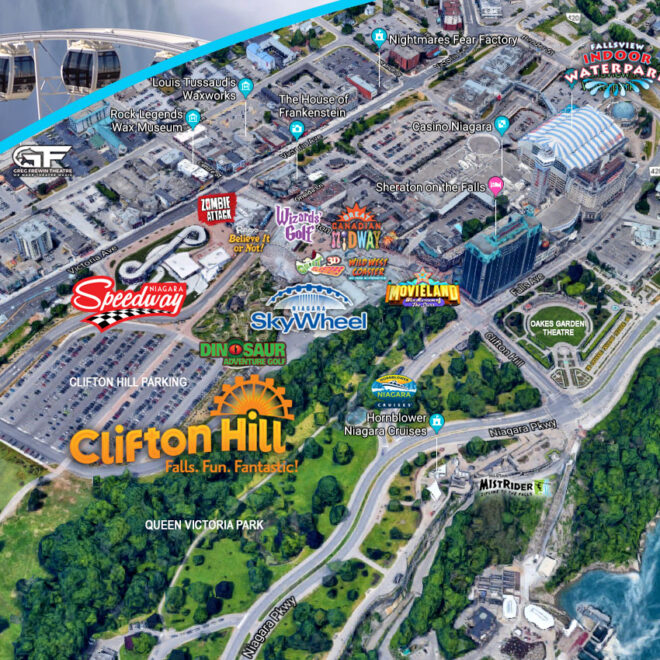 Map Of Clifton Hill Niagara Falls Ontario